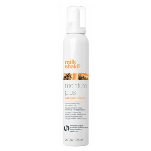 Milk Shake drėkinamosios putos Moisture Plus sausiems plaukams, plaukų drėgmės ir žvilgesio atstatymui 200ml