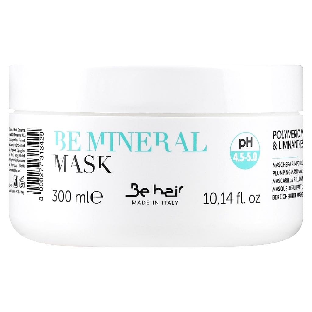 Be hair atpalaiduojanti, apimties suteikinati kaukė silpniems, ploniems, plaukams BE MINERAL (pH4,5-5), 300ml