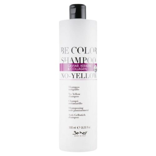 Be Hair BE COLOR šampūnas – NO YELLOW (pH5.2) šviesintiems_žiliems plaukams, 500ml-min Be Hair BE COLOR šampūnas - NO YELLOW (pH5.2) šviesintiems/žiliems plaukams, 500ml