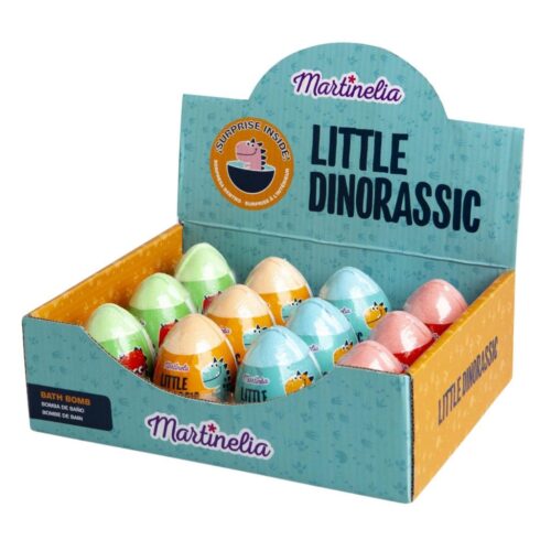 MARTINELIA vonios burbulas kiaušinio formos su siurprizu viduje Little Dinosauric, obuolių kvapo, 100g