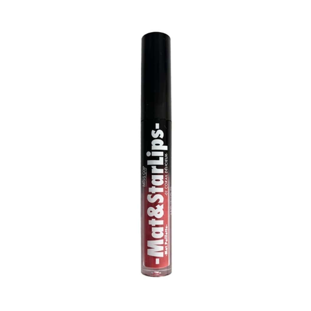 Miss Cop skysti lūpų dažai Mat And Star Lips - 01 Corail délicieux-min Miss Cop skysti lūpų dažai Mat And Star Lips - 01 Corail délicieux