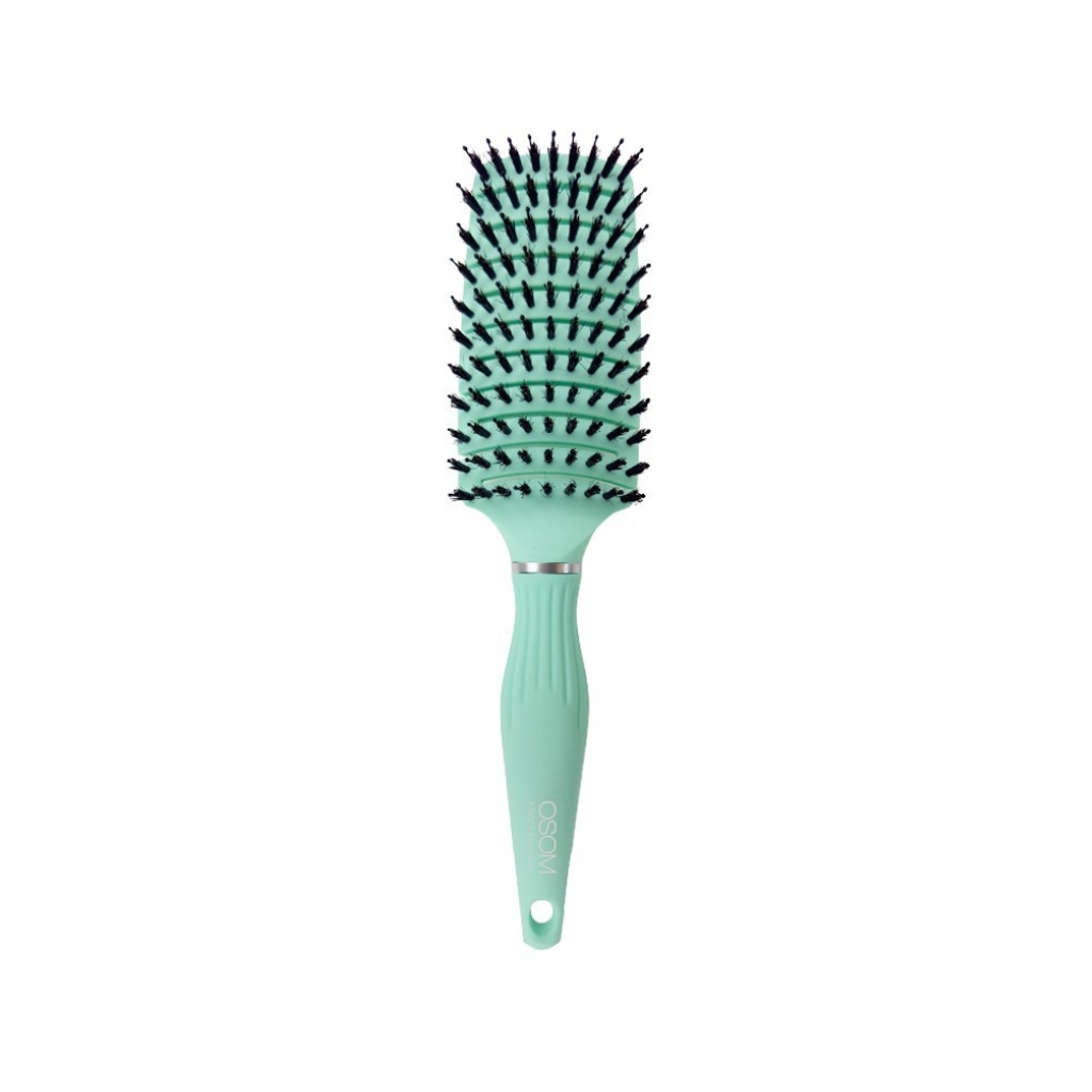 Šepetys plaukams OSOM Professional Flexible Hair Brush With Boar and Nylon Bristles OSOMP02826, su nailono ir šerno šereliais, mėtinės spalvos, 265 mm Šepetys plaukams OSOM Professional Flexible Hair Brush With Boar and Nylon Bristles OSOMP02826, su nailono ir šerno šereliais, mėtinės spalvos, 265 mm