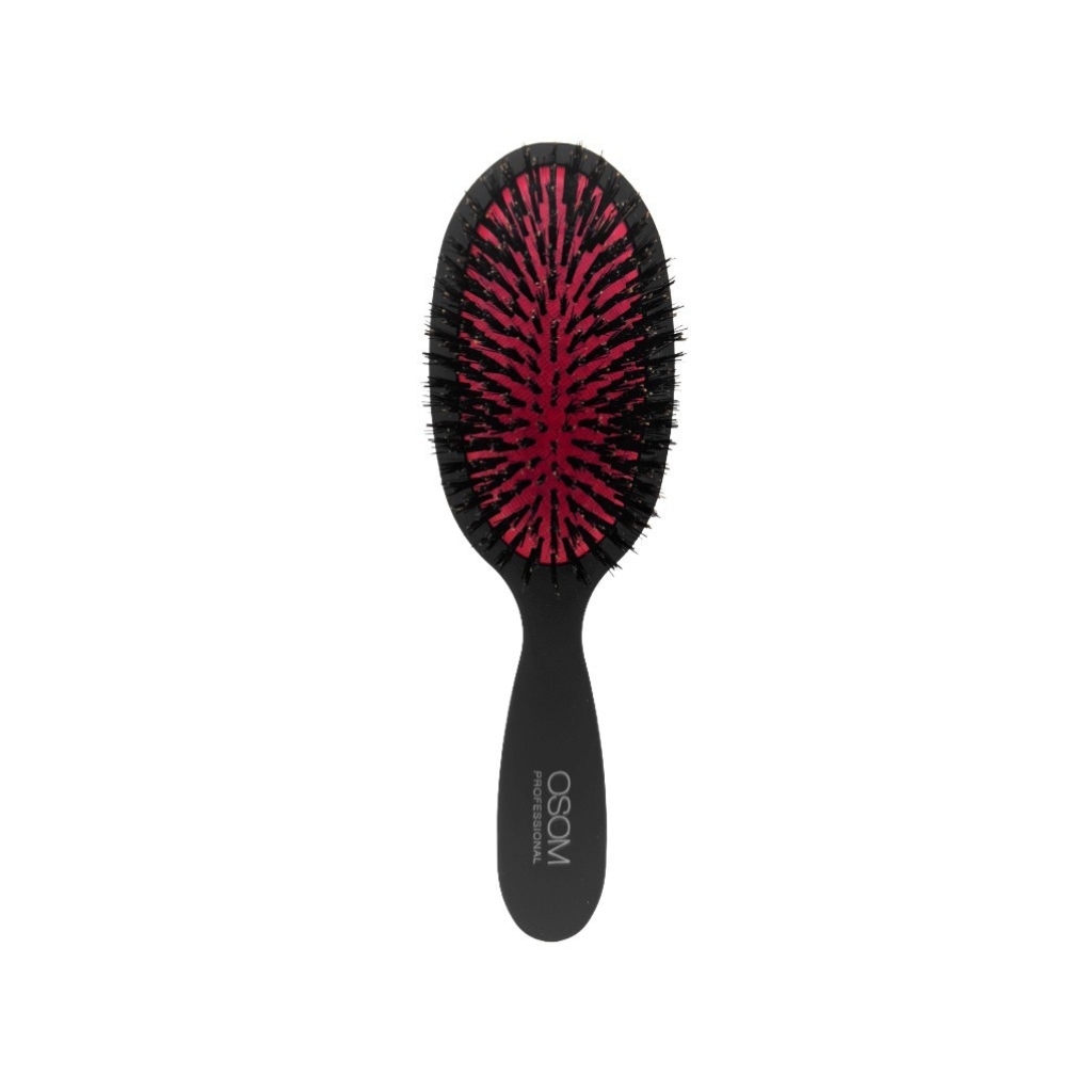 Šepetys plaukams OSOM Professional Hair Brush With Boar Bristles OSOMP02825, su šerno šereliais, juodos spalvos, 215 mm Šepetys plaukams OSOM Professional Hair Brush With Boar Bristles OSOMP02825, su šerno šereliais, juodos spalvos, 215 mm